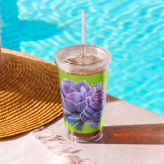 Clear plastic tumbler