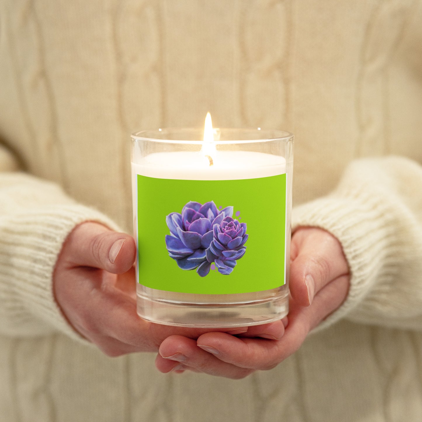 Glass jar soy wax candle