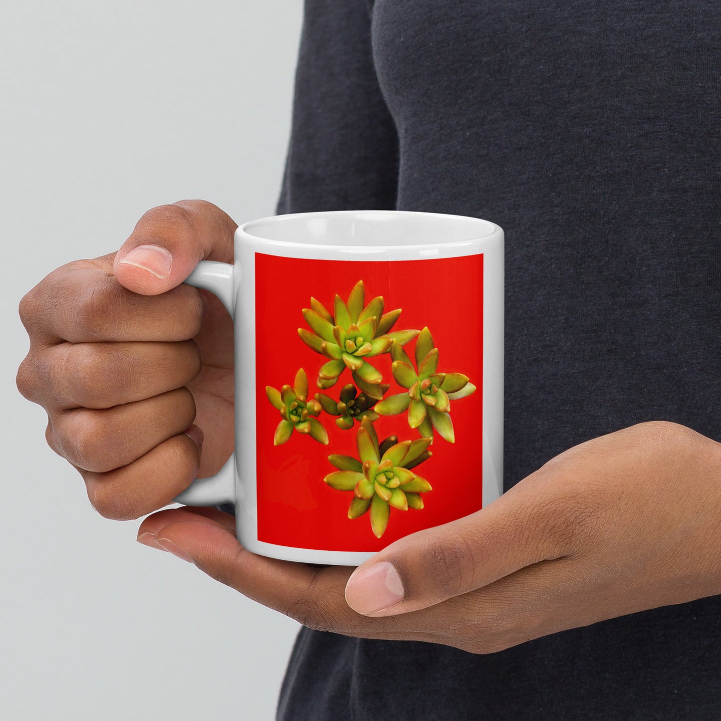 White glossy mug